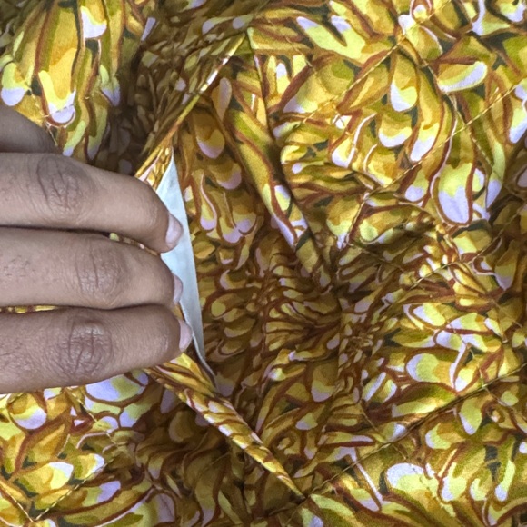 NWT KIKA VARGAS x Target Mum Floral Quilted Jacket Gold Yellow Scalloped 2X - Picture 11 of 15